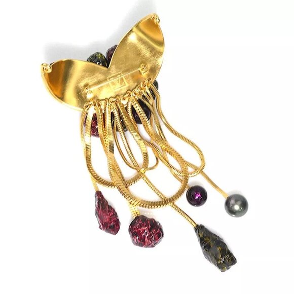 Auth LOUIS VUITTON Brooch Gold/Multicolor Metal - Picture 7 of 10